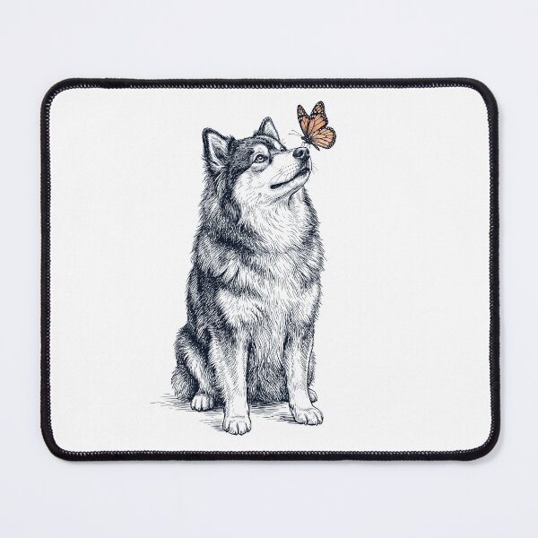 Item preview, Vintage Finnish Lapphund with Butterfly Dog Lover designed and sold by DoodleTortle.