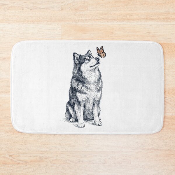 Item preview, Vintage Finnish Lapphund with Butterfly Dog Lover designed and sold by DoodleTortle.