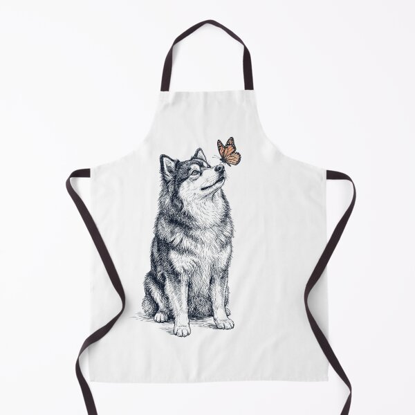 Item preview, Vintage Finnish Lapphund with Butterfly Dog Lover designed and sold by DoodleTortle.