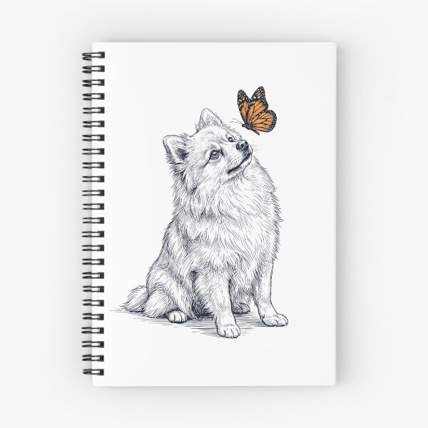 Item preview, Vintage German Spitz with Butterfly Dog Lover designed and sold by DoodleTortle.