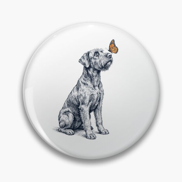 Item preview, Vintage Giant Schnauzer with Butterfly Dog Lover designed and sold by DoodleTortle.