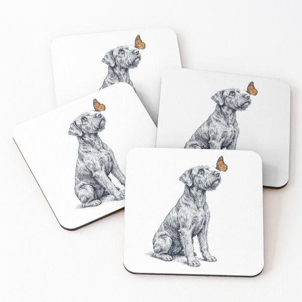 Item preview, Vintage Giant Schnauzer with Butterfly Dog Lover designed and sold by DoodleTortle.