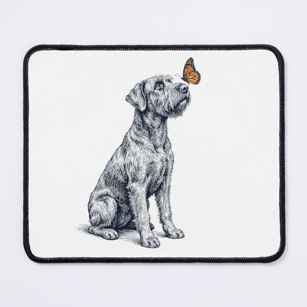Item preview, Vintage Giant Schnauzer with Butterfly Dog Lover designed and sold by DoodleTortle.