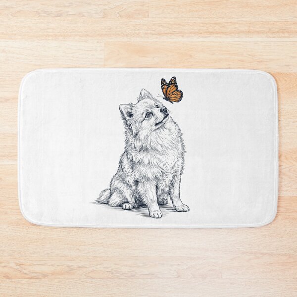 Item preview, Vintage German Spitz with Butterfly Dog Lover designed and sold by DoodleTortle.