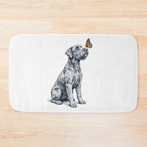 Item preview, Vintage Giant Schnauzer with Butterfly Dog Lover designed and sold by DoodleTortle.