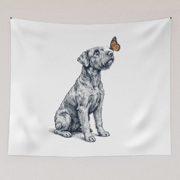 Item preview, Vintage Giant Schnauzer with Butterfly Dog Lover designed and sold by DoodleTortle.