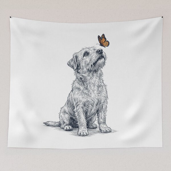 Item preview, Vintage Glen of Imaal Terrier with Butterfly Dog Lover designed and sold by DoodleTortle.