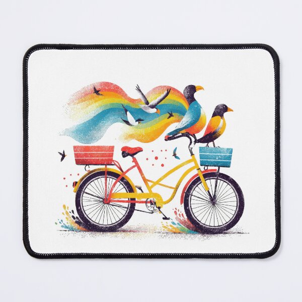 Item preview, Rainbow Bicycle Birds Pride Illustration designed and sold by VikArt7.