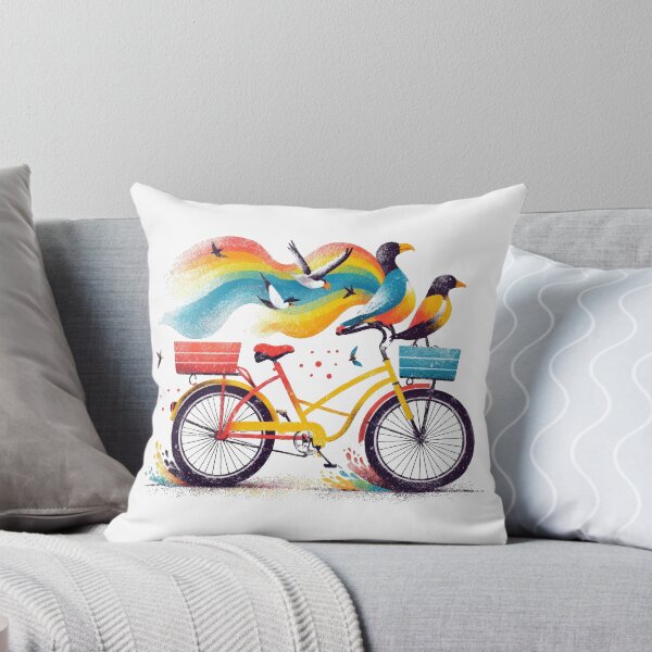 Item preview, Rainbow Bicycle Birds Pride Illustration designed and sold by VikArt7.