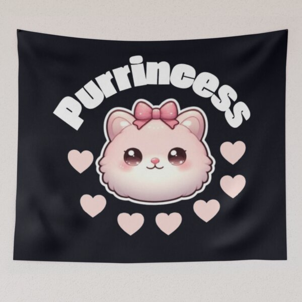 Item preview, Purrincess Cute Pink Kitty Bow Design designed and sold by HopeAndHustle.