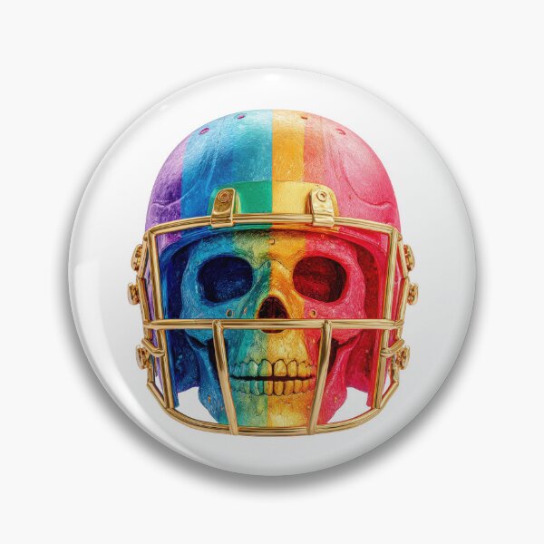Item preview, Rainbow Pride Football Skull Helmet designed and sold by VikArt7.