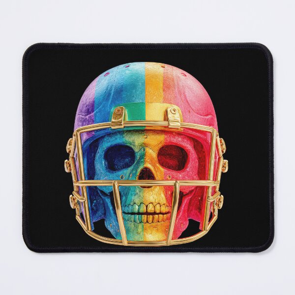 Item preview, Rainbow Pride Football Skull Helmet designed and sold by VikArt7.