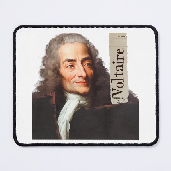 Item preview, Voltaire – Enlightenment Collage Portrait Art Print | Philosophy Satire Literary Poster designed and sold by OzzFrequency.