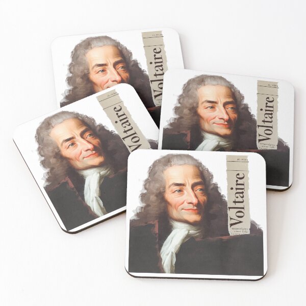 Item preview, Voltaire – Enlightenment Collage Portrait Art Print | Philosophy Satire Literary Poster designed and sold by OzzFrequency.