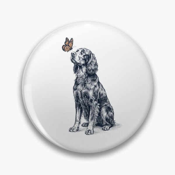 Item preview, Vintage Gordon Setter with Butterfly Dog Lover designed and sold by DoodleTortle.