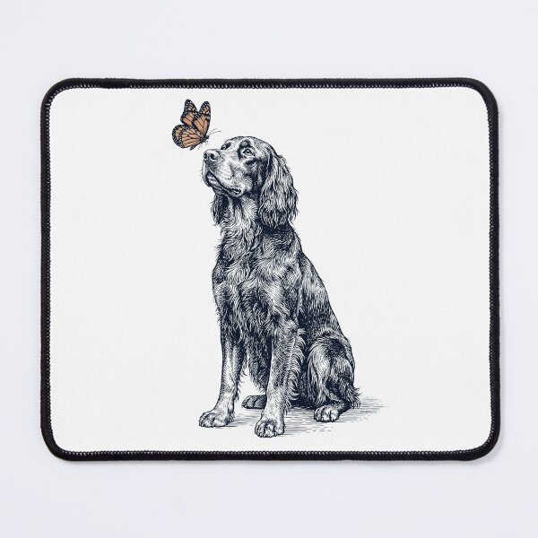Item preview, Vintage Gordon Setter with Butterfly Dog Lover designed and sold by DoodleTortle.