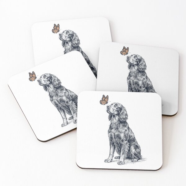 Item preview, Vintage Gordon Setter with Butterfly Dog Lover designed and sold by DoodleTortle.