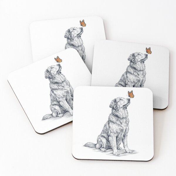 Item preview, Vintage Hovawart with Butterfly Dog Lover designed and sold by DoodleTortle.