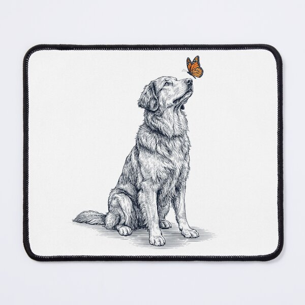 Item preview, Vintage Hovawart with Butterfly Dog Lover designed and sold by DoodleTortle.