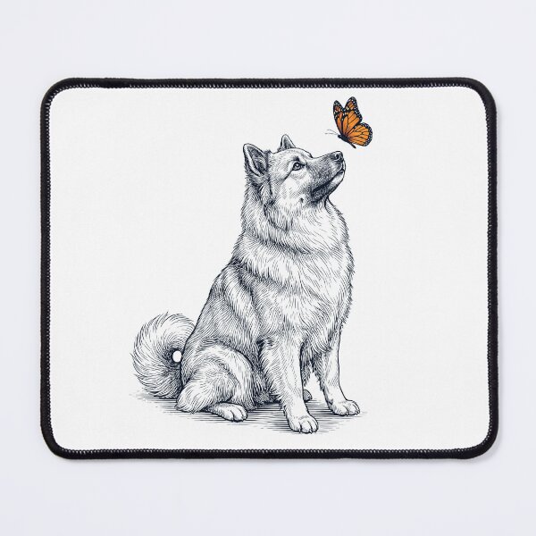 Item preview, Vintage Icelandic Sheepdog with Butterfly Dog Lover designed and sold by DoodleTortle.