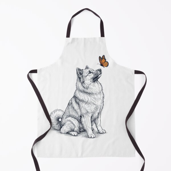 Item preview, Vintage Icelandic Sheepdog with Butterfly Dog Lover designed and sold by DoodleTortle.