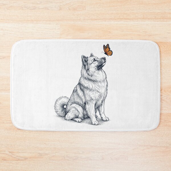 Item preview, Vintage Icelandic Sheepdog with Butterfly Dog Lover designed and sold by DoodleTortle.