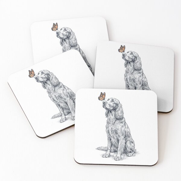 Item preview, Vintage Irish Setter with Butterfly Dog Lover designed and sold by DoodleTortle.