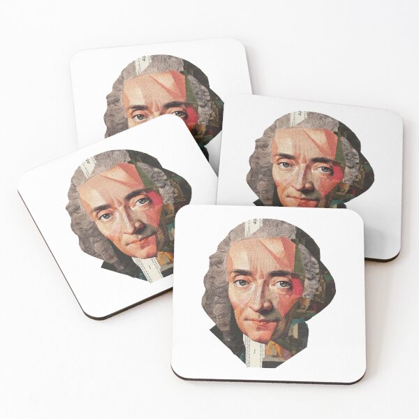 Item preview, Voltaire – Enlightenment Collage Portrait Art Print | Philosophy Satire Literary Poster designed and sold by OzzFrequency.