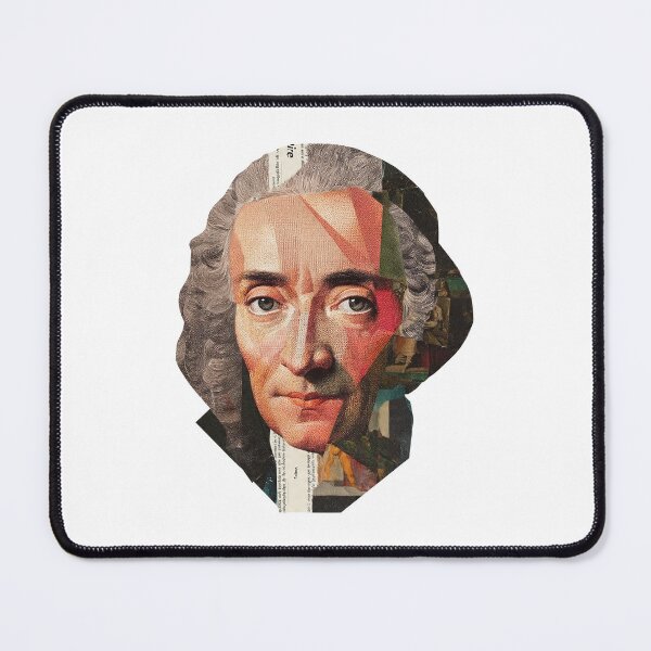 Item preview, Voltaire – Enlightenment Collage Portrait Art Print | Philosophy Satire Literary Poster designed and sold by OzzFrequency.