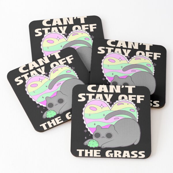Item preview, Can't Stay Off The Grass - Funny Stoner Cat designed and sold by GenZFashion000.