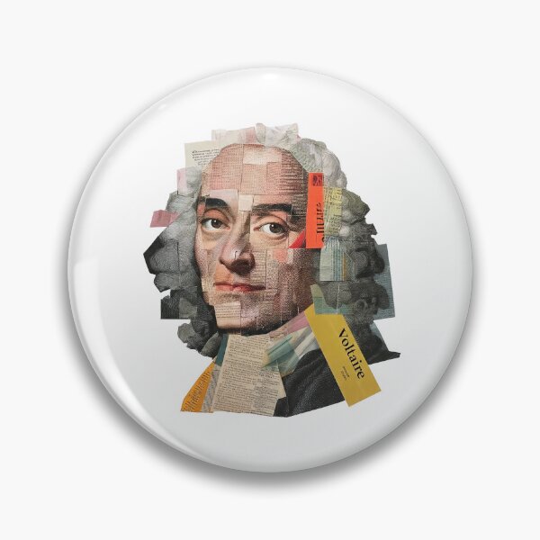 Item preview, Voltaire – Enlightenment Collage Portrait Art Print | Philosophy Satire Literary Poster designed and sold by OzzFrequency.