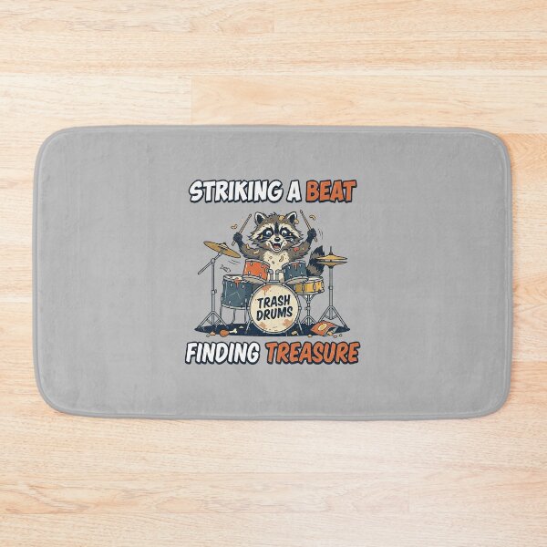 Item preview, Funny Raccoon Drummer - Striking a Beat Finding Treasure Trash Drums designed and sold by Style-InkPulse.