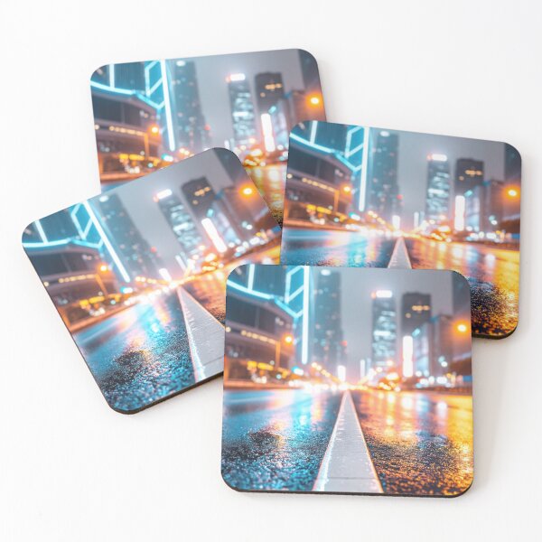 Item preview, futuristic city street at night designed and sold by psychoshadow.
