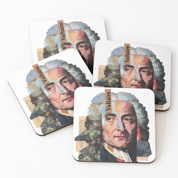 Item preview, Voltaire – Enlightenment Collage Portrait Art Print | Philosophy Satire Literary Poster designed and sold by OzzFrequency.
