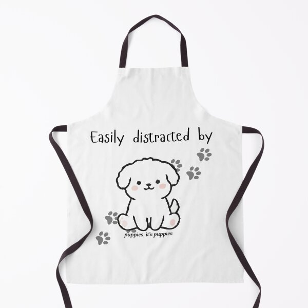 Item preview, Distracted By Puppies — Cute Fluffy White Dog Kawaii Paw Print Funny Dog Lover Gift designed and sold by DonnaRaine.