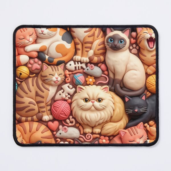 Item preview, Cute Cat Pattern – Kawaii Clay Style Cat Lover Gift designed and sold by StillWildink.