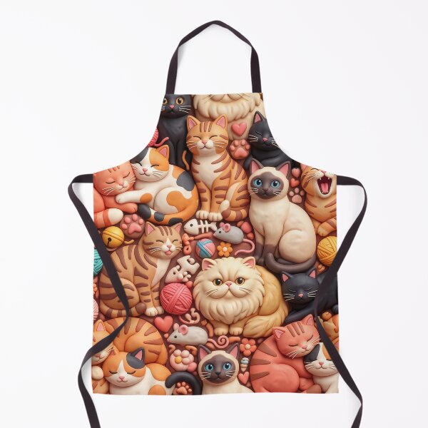 Item preview, Cute Cat Pattern – Kawaii Clay Style Cat Lover Gift designed and sold by StillWildink.