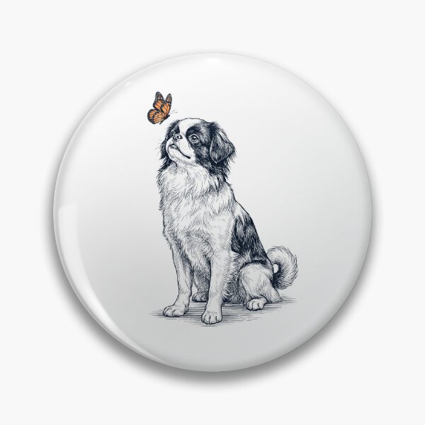 Item preview, Vintage Japanese Chin with Butterfly Dog Lover designed and sold by DoodleTortle.