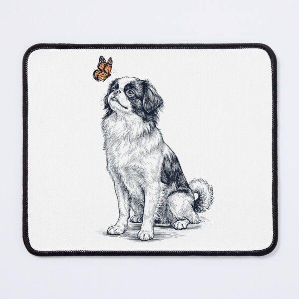 Item preview, Vintage Japanese Chin with Butterfly Dog Lover designed and sold by DoodleTortle.