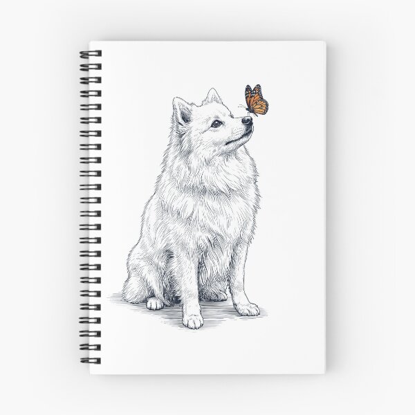 Item preview, Vintage Japanese Spitz with Butterfly Dog Lover designed and sold by DoodleTortle.