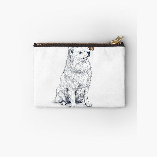 Item preview, Vintage Japanese Spitz with Butterfly Dog Lover designed and sold by DoodleTortle.