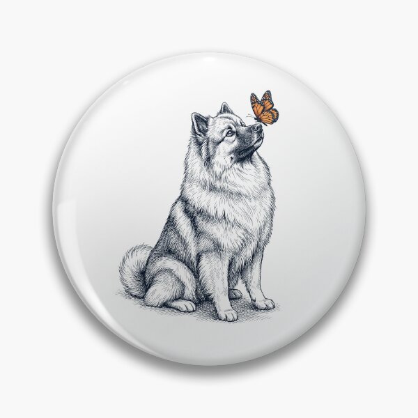 Item preview, Vintage Keeshond with Butterfly Dog Lover designed and sold by DoodleTortle.