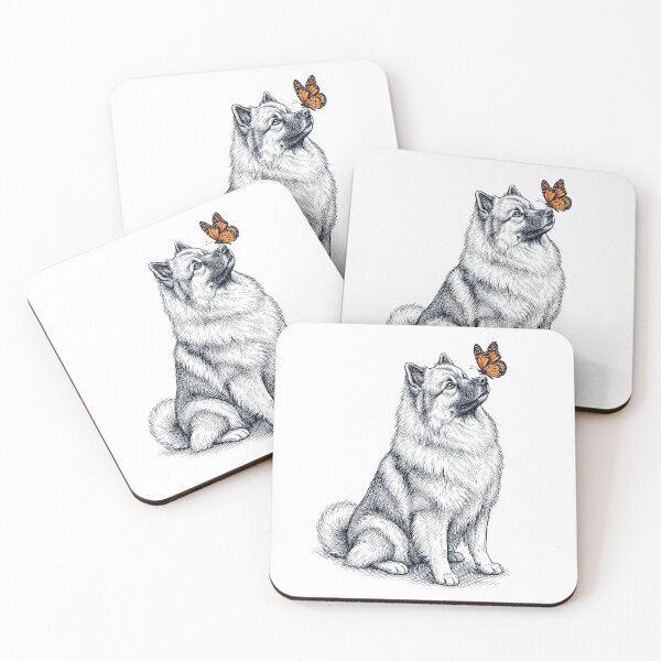 Item preview, Vintage Keeshond with Butterfly Dog Lover designed and sold by DoodleTortle.