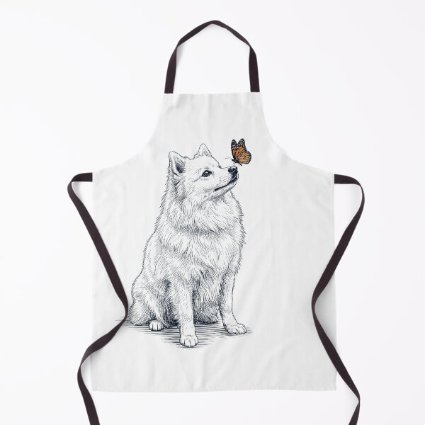 Item preview, Vintage Japanese Spitz with Butterfly Dog Lover designed and sold by DoodleTortle.