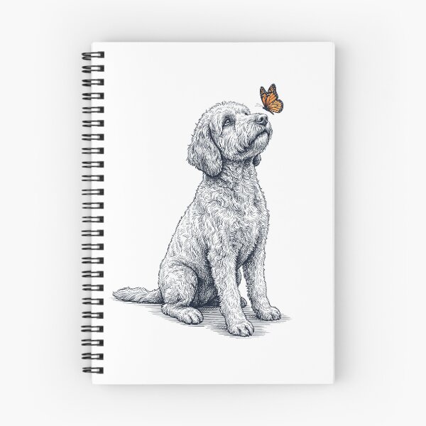 Item preview, Vintage Labradoodle with Butterfly Dog Lover designed and sold by DoodleTortle.