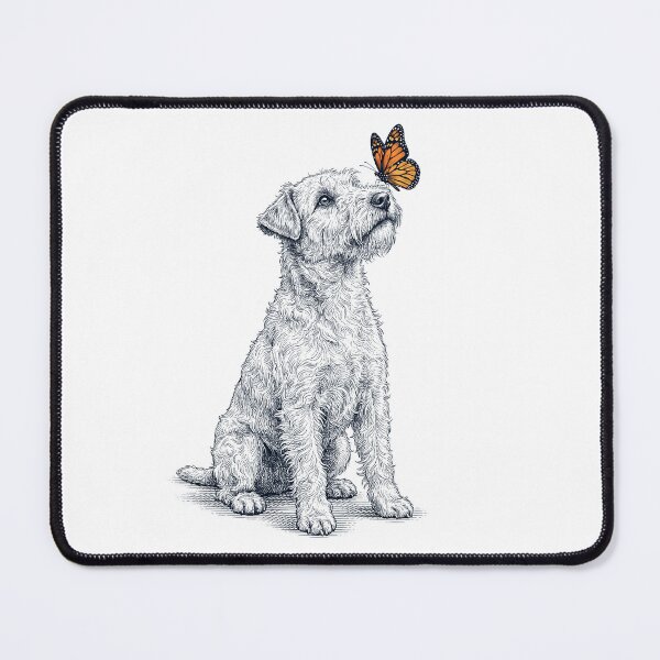 Item preview, Vintage Lakeland Terrier with Butterfly Dog Lover designed and sold by DoodleTortle.