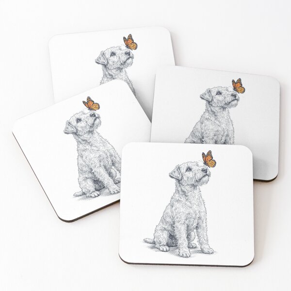Item preview, Vintage Lakeland Terrier with Butterfly Dog Lover designed and sold by DoodleTortle.