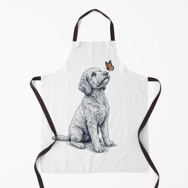 Item preview, Vintage Labradoodle with Butterfly Dog Lover designed and sold by DoodleTortle.