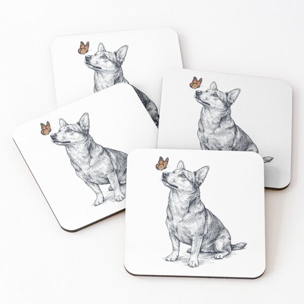 Item preview, Vintage Lancashire Heeler with Butterfly Dog Lover designed and sold by DoodleTortle.