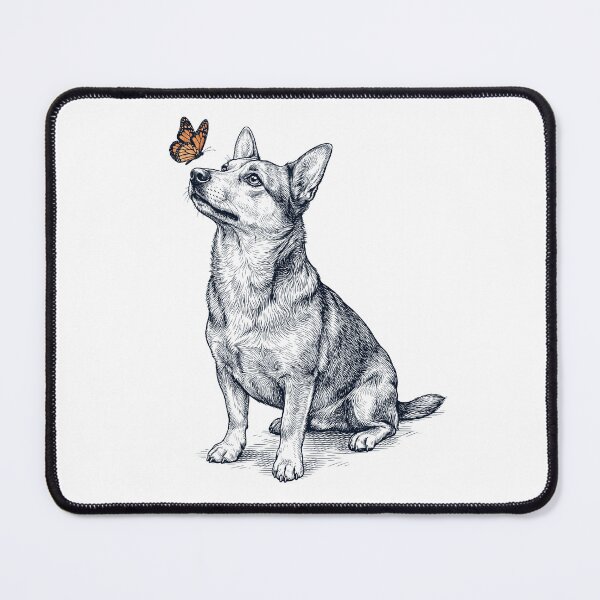 Item preview, Vintage Lancashire Heeler with Butterfly Dog Lover designed and sold by DoodleTortle.